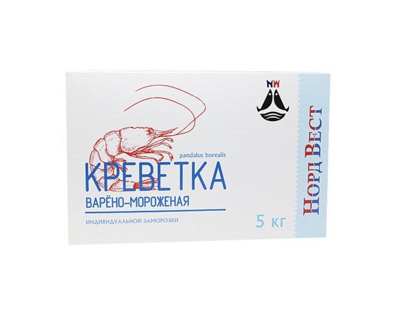 Креветка варёно-мороженая (судовая) 70+, 5 кг, опт фото 1