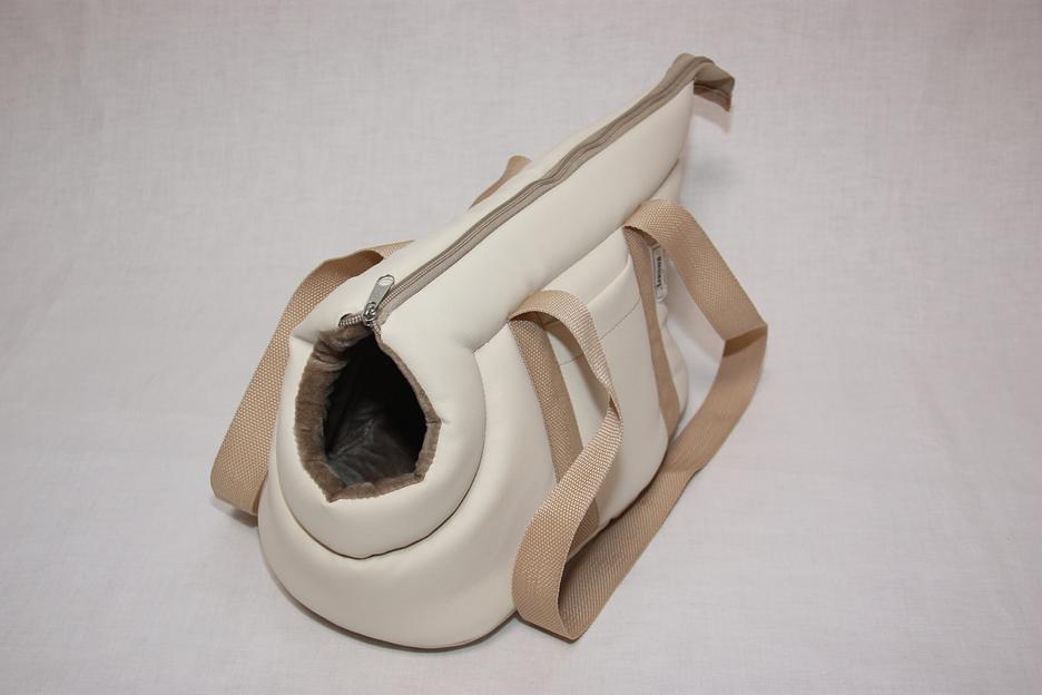 Сумка-переноска Пери (эко-кожа) №1 Крем-брюле для домашнего питомца ОПТ фото 1