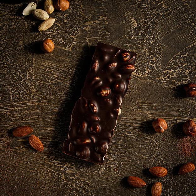 Тёмный шоколад Kreola с фундуком, миндалем, арахисом 60 г, опт фото 6