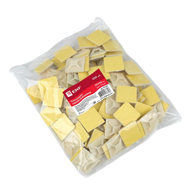 EKF plc-30x30 Площадка самоклеящаяся (30х30мм.) белая (100шт.) EKF PROxima фото 1