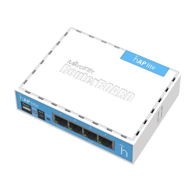 Роутер беспроводной MikroTik hAP lite (RB941-2ND) N300 10/100BASE-TX белый фото 1