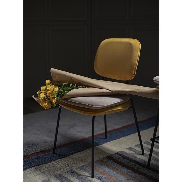 Стул Pea, велюр, желтый/бежевый фото 7
