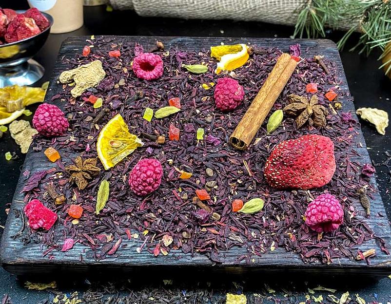 Авторский чай «Малиновый глинтвейн» ОПТ фото 1