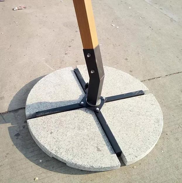 Зонт ART Home «Wood W-Lux» для летних кафе с 4-мя утяжелителями голубой ОПТ фото 4