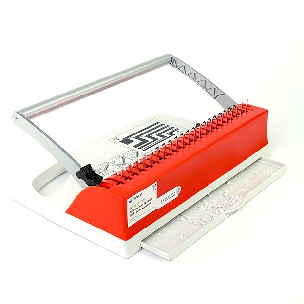 Переплетчик ГЕЛЕОС БП-9+ бело-красный на пластиковую пружину Гелеос БП-9+ бело-красный (БП9пбк) фото 4