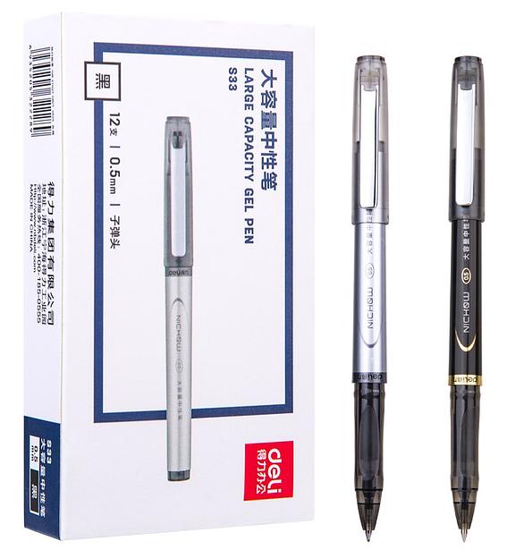 Ручка гелевая Deli S33 0.5мм ассорти черные чернила фото 1