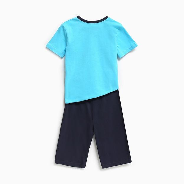 Комплект (футболка, шорты) для мальчика РиД «Акула» рост 98-104 см голубой, серый ОПТ фото 3