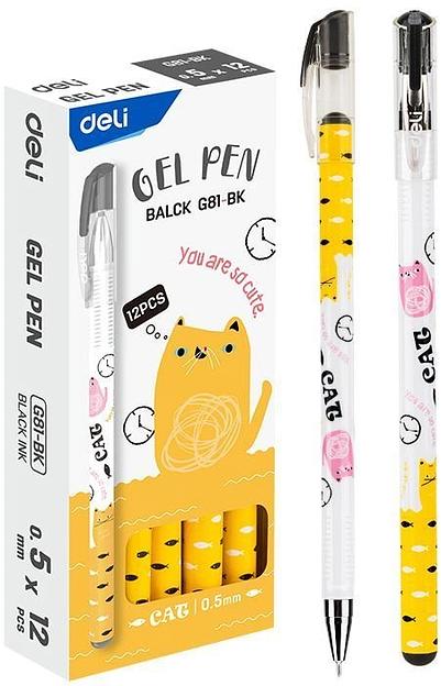 Ручка гелев. Deli (EG81-BK) ассорти черн. черн. игловидный пиш. наконечник линия 0.5мм фото 1