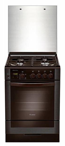 Плита Газовая Gefest ПГ 6300-03 0047 коричневый (стеклянная крышка) реш.чугун фото 1
