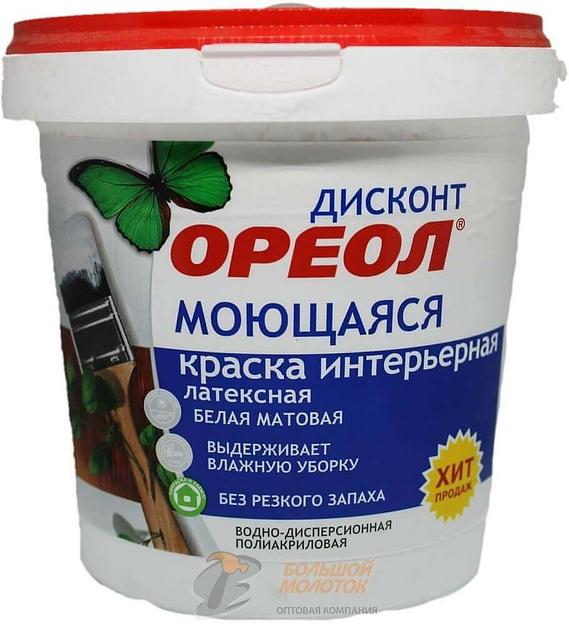 Краска Дисконт ВД интерьер. моющаяся 1,5 кг белая матовая 3211 /6 фото 1