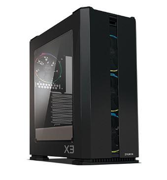 Корпус ZALMAN X3, ATX, BLACK, WINDOW, 2x3.5", 2x2.5", 2xUSB2.0, 2xUSB3.0, FRONT 3x120mm RGB, REAR 1x120mm RGB (X3 BLACK) фото 1