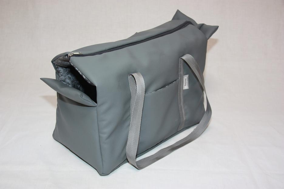 Сумка-переноска Кери (эко-кожа) серый Барс для домашнего питомца ОПТ фото 4
