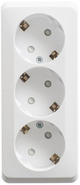 Systeme electric PA16-012B ЭТЮД O/У тройная РОЗЕТКА с заземлением со шторками 16А 250B, БЕЛЫЙ, Россия фото 3