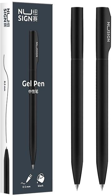 Ручка гелев. Deli Nusign (NS552GREY) серый d=0.5мм черн. черн. кор.карт. автом. фото 1