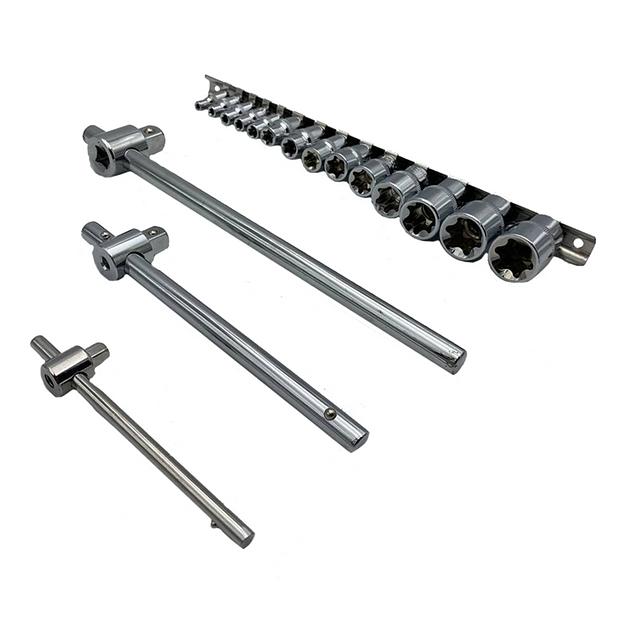 Набор шестрегранных головок с воротками 1/2 3/8 1/4 17 предметов KINGQUEEN WIB-17 фото 1