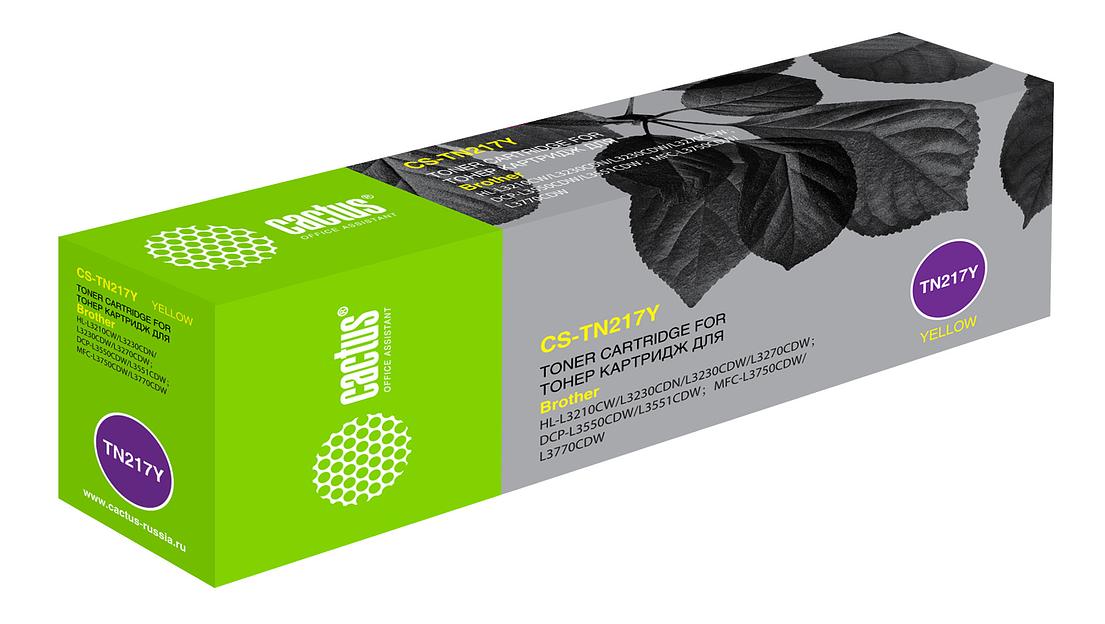 Картридж лазерный Cactus CS-TN217Y TN-217Y желтый (2300стр.) для Brother HL3230/DCP3550/MFC3770 фото 1