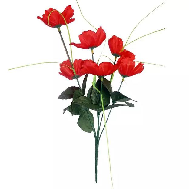 Букет маков 6 голов 36см 012-327 фото 2