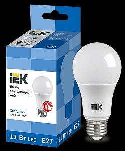Лампа светодиодная LED 11вт Е27 дневной ECO IEK LLE-A60-11-230-65-E27, 1 шт фото 1