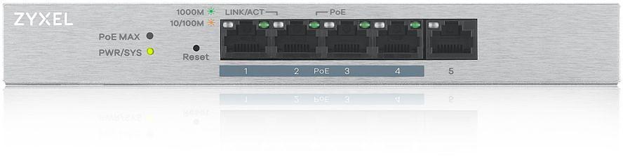 Коммутатор Zyxel GS1200-5HPV2-EU0101F 5G 4PoE+ 60W управляемый фото 2