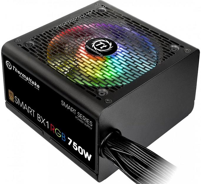 Блок питания Thermaltake ATX 750W Smart BX1 RGB 80+ bronze (24+4+4pin) APFC 120mm fan color LED 8xSATA RTL фото 2