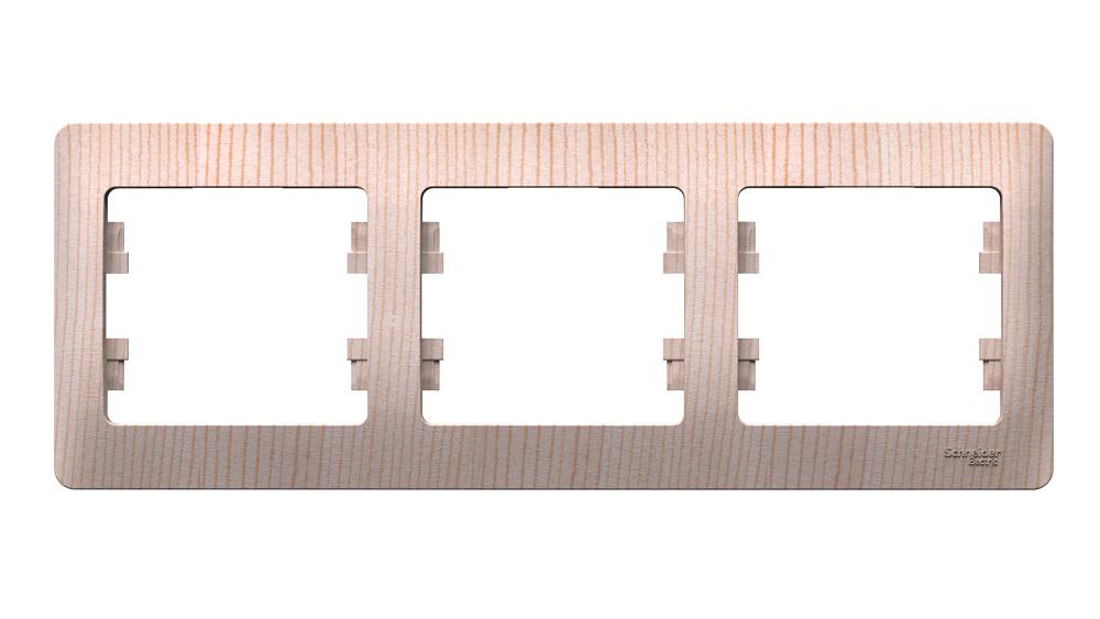 GLOSSA 3-постовая рамка, горизонтальная, сосна фото 1