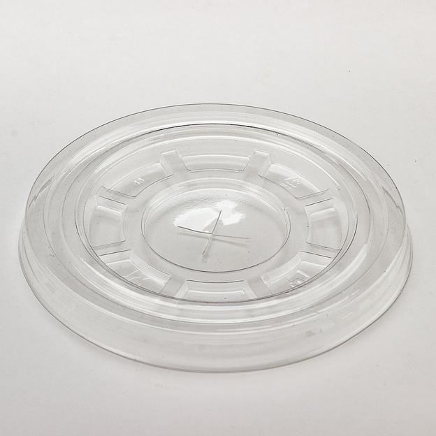 Крышка плоская "тип V" прозрачная d95мм с отверстием - 100 шт фото 1