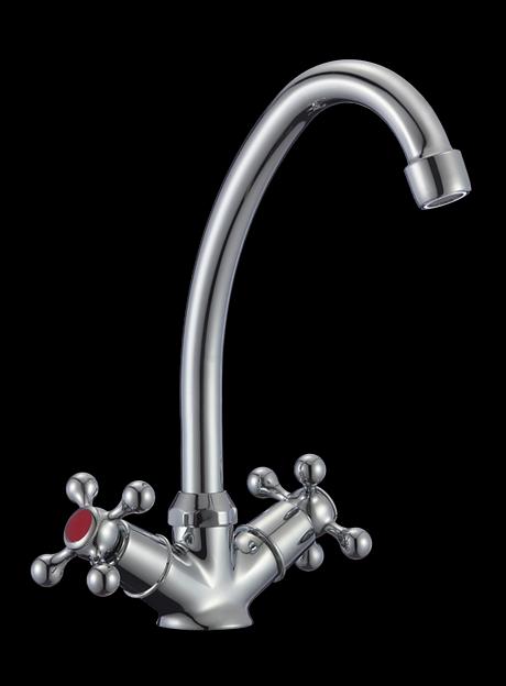 Смеситель для мойки двуручный "Eleanti" с гибкой подводкой, ELT5010 фото 1