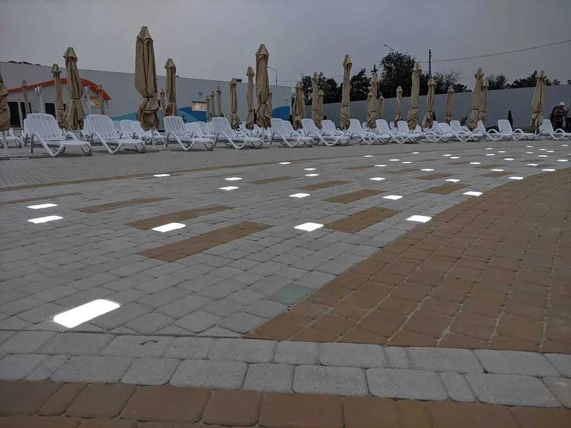 Набор уличных светодиодных Led тротуарных светильников из 2х шт., 200х100 мм, белый теплый (Темп. 2700К) фото 3