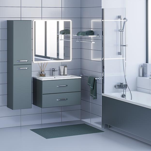 Тумба с раковиной для ванной Uperwood Foster 80 см, подвесная, серый графит фото 6