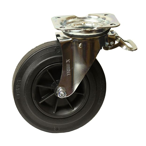 Колесо поворотное 200 мм (с тормозом) фото 1