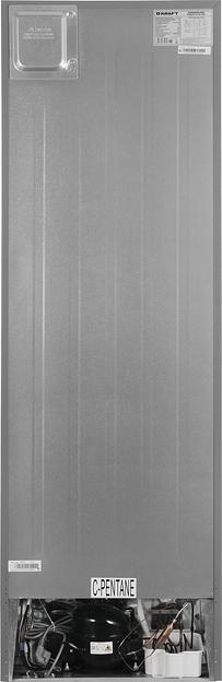 Холодильник Kraft KF-NF292X нержавеющая сталь двухкамерный 201/64л морозилка снизу фото 5