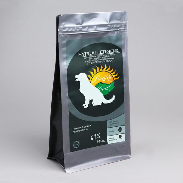 Полнорационный корм для щенков и собак мелких и средних пород с чувствительным пищеварением и аллергией на пищу «HYPOALLERGENIC» фото 1