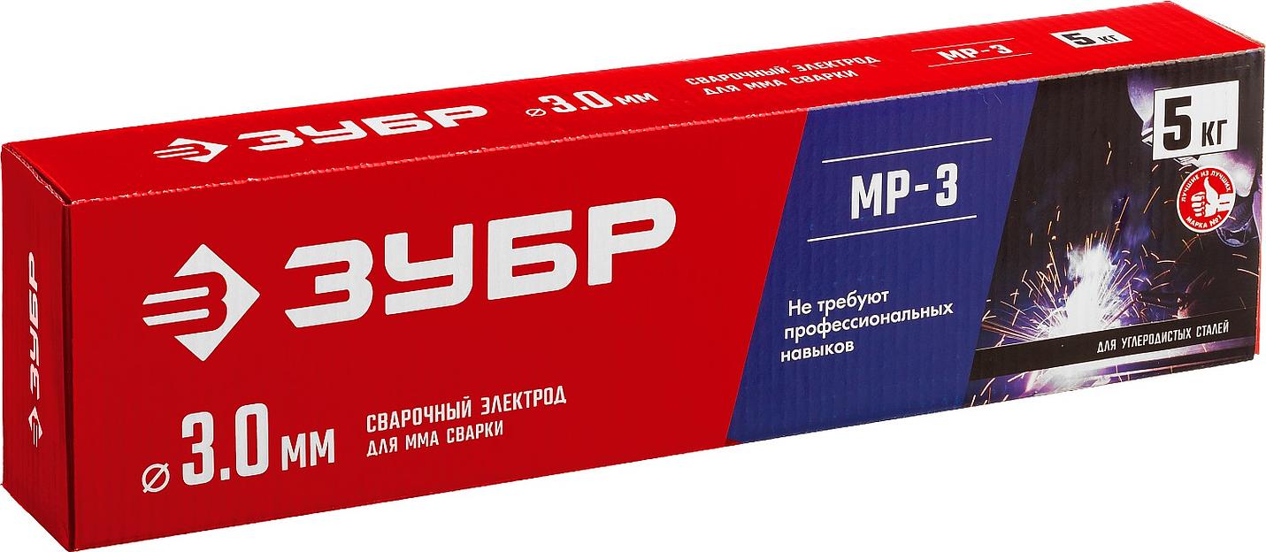 ЗУБР Д 3.0 х 350 мм, 5 кг в коробке, МР-3 рутиловый, электрод сварочный (40015-3.0) фото 2