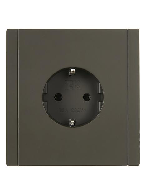 FORTE&PIANO Розетка 1-местная с заземлением без защитных шторок винтовое крепление 16А FP316 серый IEK фото 2