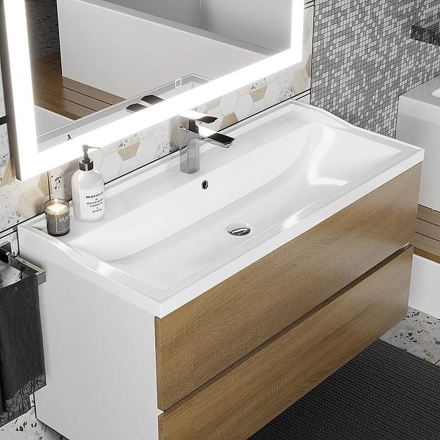 Раковина для ванной полувстраиваемая Uperwood Family 80 см, прямоугольная, белая фото 1