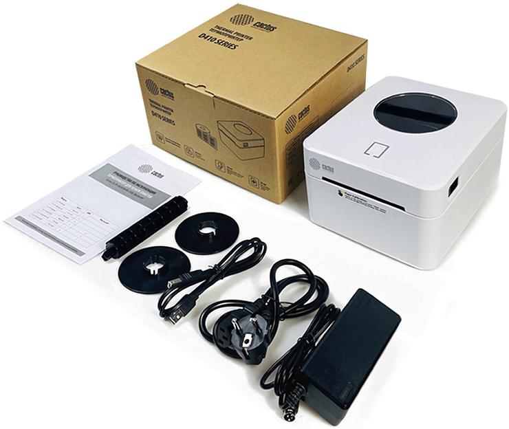 Термопринтер Cactus CS-TP-D410U-W 203dpi 160мм/с/USB для печ.этик. белый фото 4