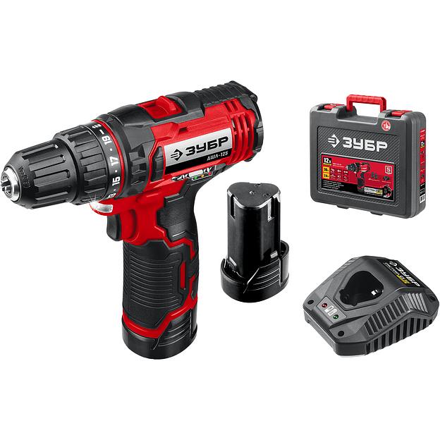 Дрель-шуруповёрт Зубр ДШЛ-125-22 12В 2 АКБ 2 А/ч в кейсе ОПТ фото 4