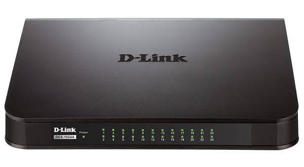 D-Link DES-1024A/E1B Неуправляемый коммутатор с 24 портами 10/100Base-TX и функцией энергосбережения фото 1
