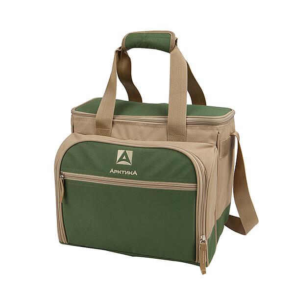 Сумка-холодильник с набором посуды для пикника на 3 персоны «Арктика» зелёный фото 1