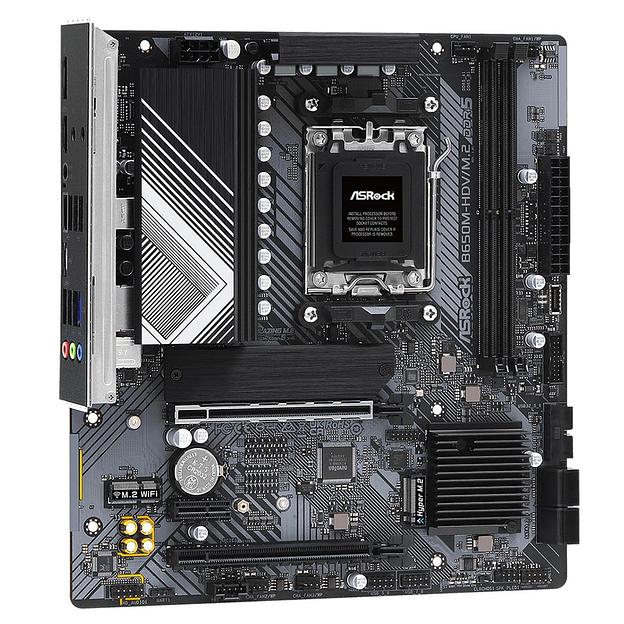 Материнская плата ASROCK B650M-HDV/M.2, AM5, B650, 2*DDR5, HDMI+DP, 4xSATA3 6.0, M.2 Socket, RAID, USB 3.2, USB 2.0, Type-C, mATX (B650M-HDV/M.2) фото 3