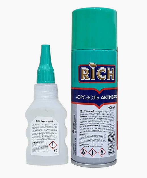 Клей двухкомпонентный Rich 200 мл / 65 гр  фото 2