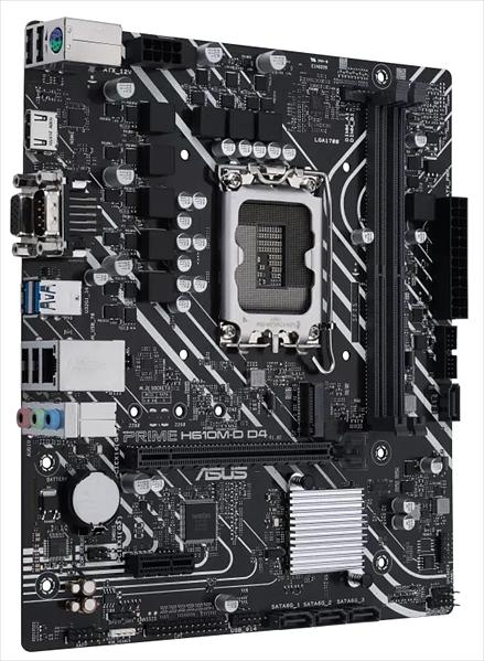 Материнская плата ASUS PRIME H610M-D D4, LGA1700, H610, 2*DDR4, D-Sub + HDMI, SATA3, Audio, Gb LAN, USB 3.2*4, USB 2.0*6, COM*1, LPT*1 header (w/o cable), mATX; 90MB1A00-M0EAY0 (PRIME H610M-D D4) фото 2