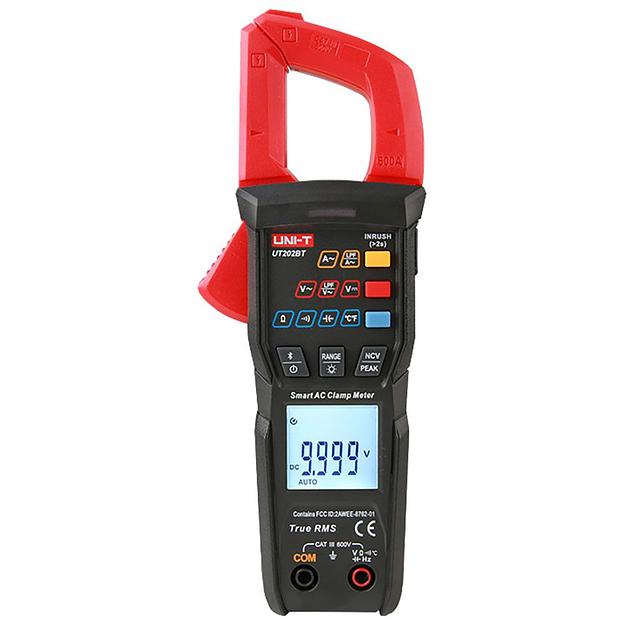 Напряжение постоянного/переменного тока (600 В); Токоизмерительные клещи UT202BT постоянный/переменный ток (600А); Сопротивление (100 МОм); Частота (1000 Гц); Емкость (100мФ); Температура (1000 ℃); Bluetooth фото 1