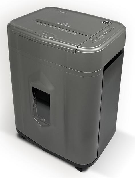 Шредер Heleos АП23-5 серый/серебристый с автоподачей (секр.P-5) фрагменты 145лист. 23лтр. скрепки скобы пл.карты фото 1