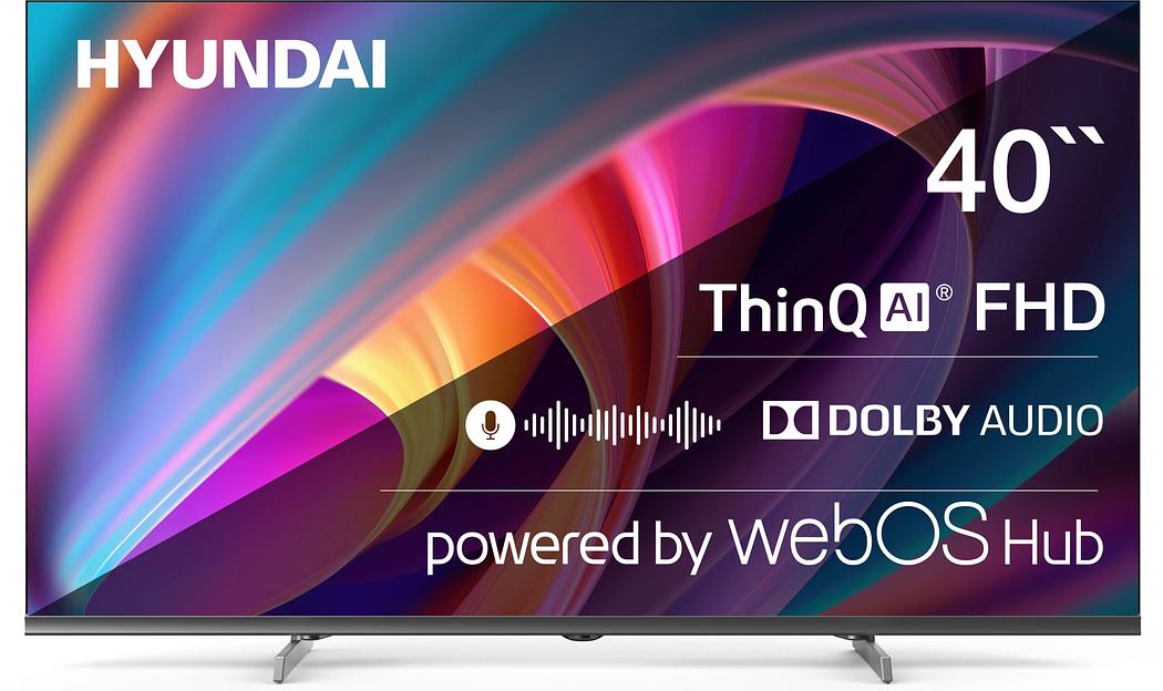 Телевизор LED Hyundai 40" H-LED40BS5100 WebOS Frameless Metal черный/серый FULL HD 60Hz DVB-T DVB-T2 DVB-C DVB-S DVB-S2 USB WiFi Smart TV фото 1