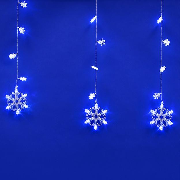 Занавес светодиодный фигурный с контроллером Снегопад 10 нитей 100 светодиодов Размер 2,7х0,6м Цвет свечения белый IP20 Провод прозрачный Упаковка картон ULD-E2706-100/DTA WHITE IP20 SNOWFALL фото 2