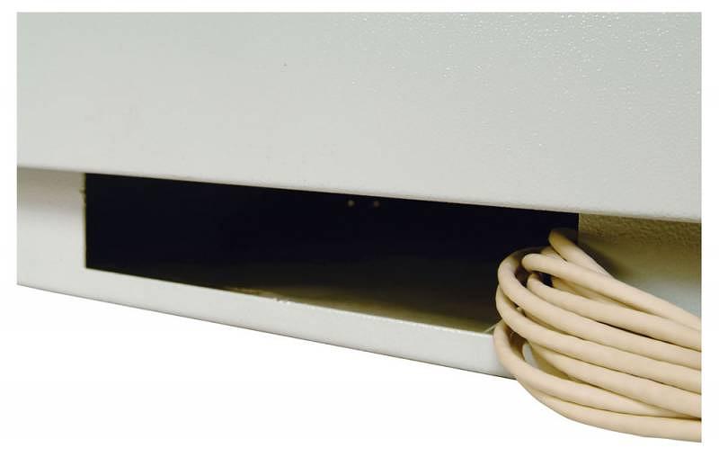 Шкаф коммутационный ЦМО (ШТК-М-18.6.6-1ААА) напольный 18U 600x600мм пер.дв.стекл задн.дв.стал.лист 2 бок.пан. направл.под закл.гайки 270кг серый 455мм 48.6кг 180град. 960мм фото 7