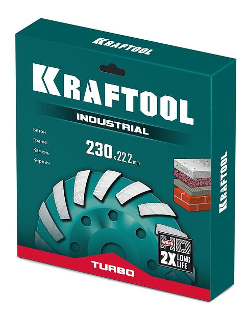 KRAFTOOL Turbo d 230 мм, сегментная алмазная чашка, INDUSTRIAL (33368-230) фото 2
