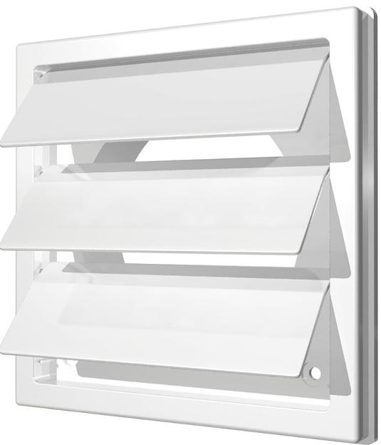 Решетка приточно-вытяжная с гравитациоными жалюзи 212х212 и фланцем КФР - 2121К12,5ФР - 125 мм фото 1