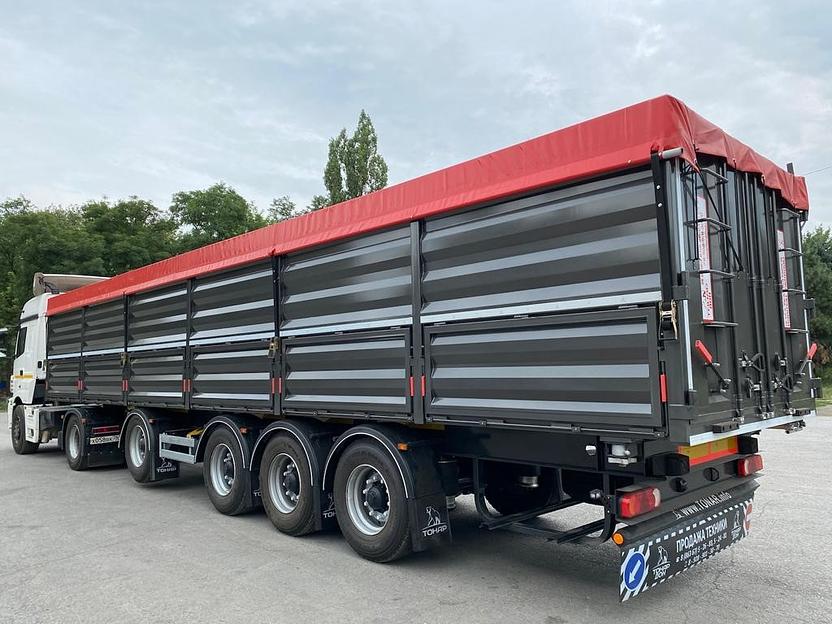 Полуприцеп-Зерновоз бортовой Тонар 99892 60 куб.м 3+1 ось фото 2